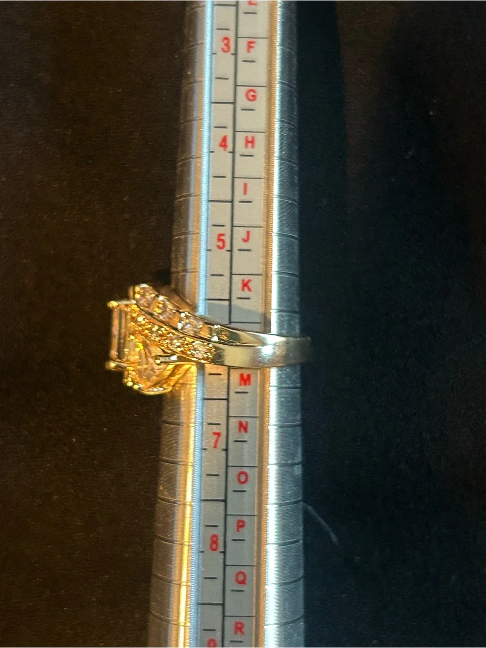 Gold-Tone Clear Stone Statement Ring - Elegant Cocktail Ring